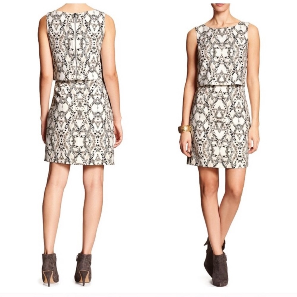 Banana Republic Printed Mock Crop Top Dress, Size 2